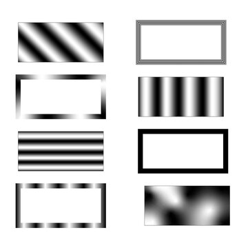 Modern different rectangles. Vector banner. Edge frame. Line art. Vector illustration. Stock image.