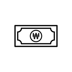 Won money icon vector logo design template