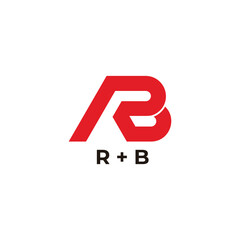 letter rb red geometric line simple logo vector