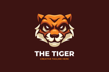 Tiger Head Mascot Logo Character