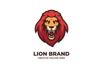 Roaring Lion Mascot Logo Character