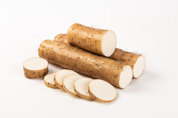 Chinese yam isolated on white background