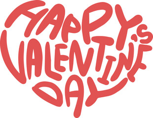 ハート型の落書き風手描きバレンタインロゴ　ベクター素材