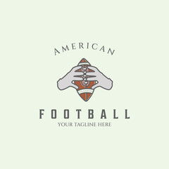 icon america football vintage minimalist illustration design for traditional sport from america