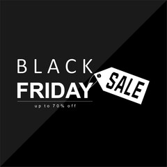 black friday sale banner. Modern minimalist design with black and white typography. Templates for promotional, advertising, web, social and fashion ads. Vector illustration.
