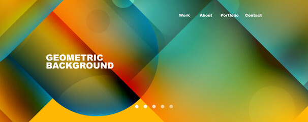 Abstract background - squares and lines composition created with lights and shadows. Technology or business digital template