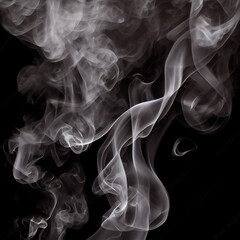 Puff of smoke on a black background