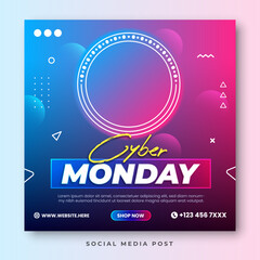 Cyber monday sale social media banner template