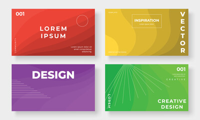 Set of template background design vector. Collection of creative abstract gradient vibrant colorful background, curved, wave, lines. Design illustration for business card, cover, banner, wallpaper.