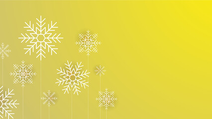 Yellow background with snowflake design