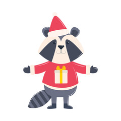 raccoon christmas character