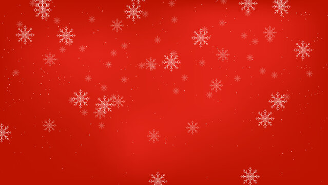 Red background with snowflake. Vector illustration