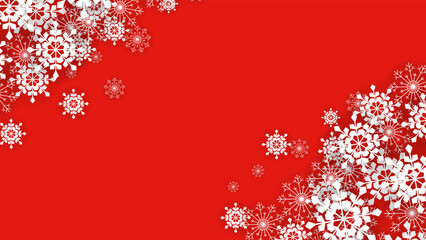 Obraz na płótnie Canvas Red background with snowflake. Vector illustration