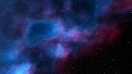 Naklejka na ściany i meble nebula gas cloud in deep outer space, science fiction illustration, colorful space background with stars 3d render 