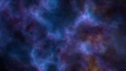 Space background with realistic nebula and shining stars. Colorful cosmos with stardust and milky way. Magic color galaxy. Infinite universe and starry night. 3d render
