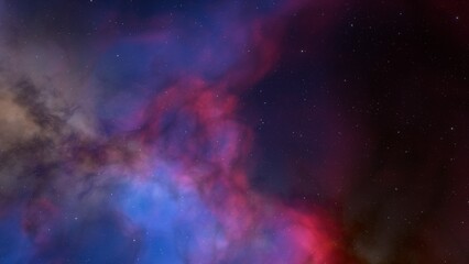 Obraz na płótnie Canvas Space background with nebula and stars, nebula in deep space, abstract colorful background 3d render 