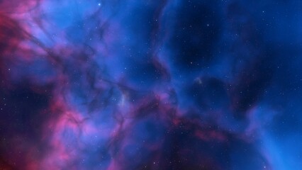Cosmic background with a blue purple nebula and stars

