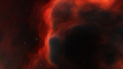 Cosmic background with a blue purple nebula and stars
