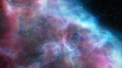 Cosmic background with a blue purple nebula and stars
