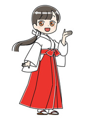 かわいい巫女さん　左向き