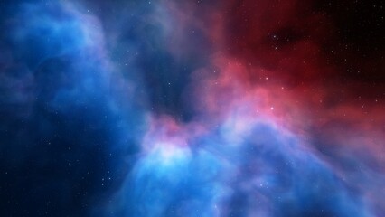 Cosmic background with a blue purple nebula and stars
