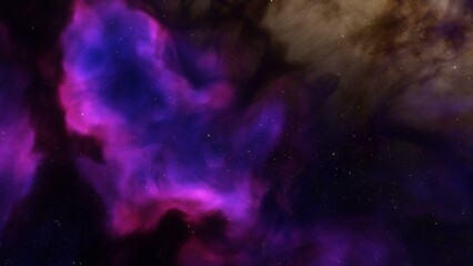 nebula gas cloud in deep outer space, science fiction illustration, colorful space background with stars 3d render
