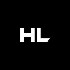 HL letter logo design with black background in illustrator, vector logo modern alphabet font overlap style. calligraphy designs for logo, Poster, Invitation, etc.