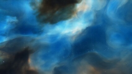 nebula gas cloud in deep outer space, science fiction illustration, colorful space background with stars 3d render
