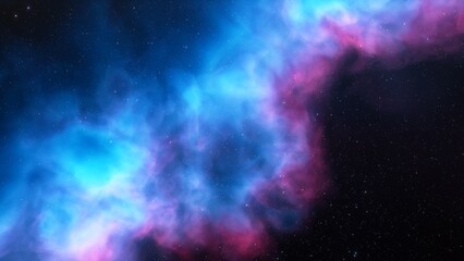 Naklejka premium Space background with stardust and shining stars. Realistic cosmos and color nebula. Colorful galaxy. 3d illustration 