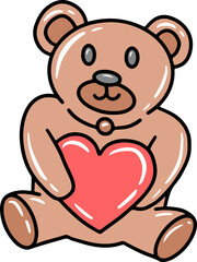 Doll with Heart Icon Illustration
