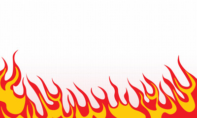 Fire flame flat cartoon style