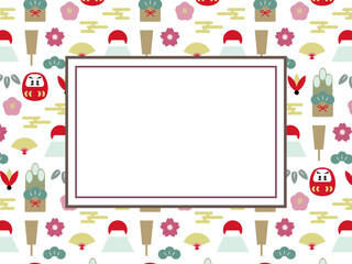 お正月パターンのシンプルなフレーム