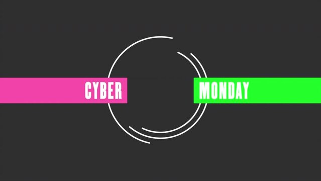 Cyber Monday with red nd green lines on black modern gradient, motion abstract holidays, minimalism and promo style background