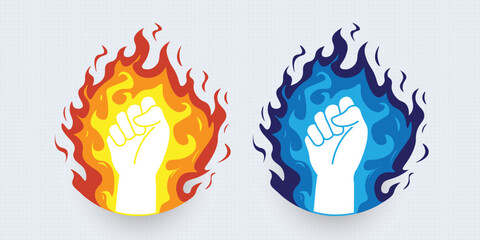 Hand sign on fire