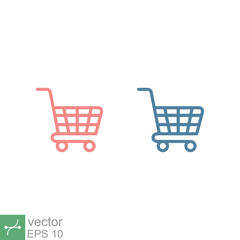 Shopping cart icon. Simple flat style. Shop, buy, web, internet, trolley, basket, online store concept. Vector illustration symbol isolated on white background. EPS 10.