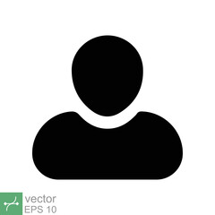 Profile icon. Simple flat style. Person, people, user avatar, pictogram, message, office business man concept. Vector illustration isolated on white background. EPS 10.