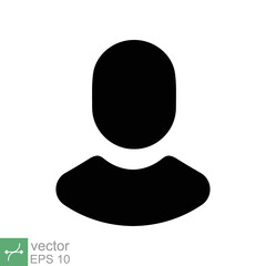 Profile icon. Simple flat style. Person, people, user avatar, pictogram, message, office business man concept. Vector illustration isolated on white background. EPS 10.