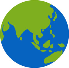 Freehand world map sketch on globe.
