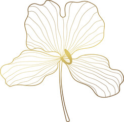 Luxury gold line art flower