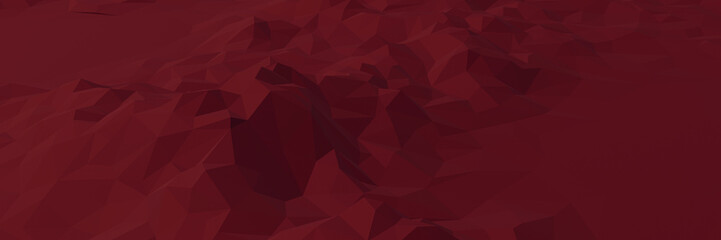 Red low polygon stone mountain.