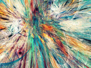 Obraz premium blue and orange abstract fractal background 3d rendering illustration