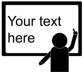 A person writing a message on a whiteboard