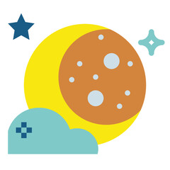 moon flat icon style