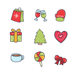 Set of elements for Christmas design