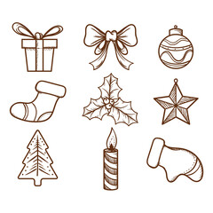 Set of elements for Christmas design