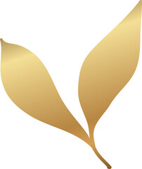 Luxury tropical gold line leaf