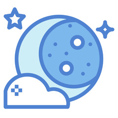 moon two tone icon style