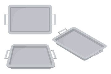 Food trays.Trays for carrying food and serving in fast food establishments and cafeterias.Vector illustration.
