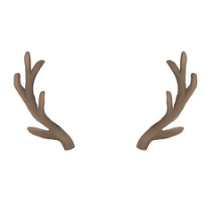 Obraz premium Watercolor Christmas Reindeer Antlers.Watercolor Christmas illustration isolated on transparent background. Perfect for Christmas projects, invitations, greeting cards.