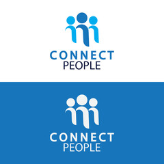 People Connect logo design template. connection logo for business